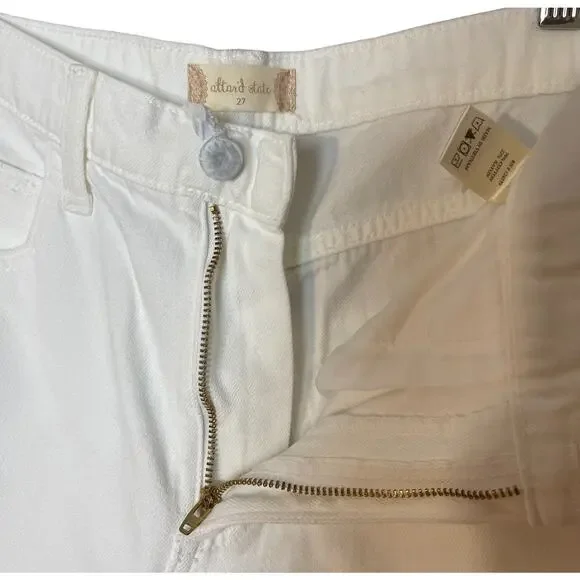 NWT Altar’d State White Straight Leg High Waisted Distressed Jeans Size 5 / 27 - Picture 3 of 9
